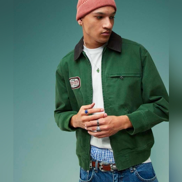 Men's Workwear jacket Hollister Green Distressed XL